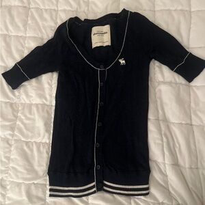 Kids Navy Cardigan with White Accents